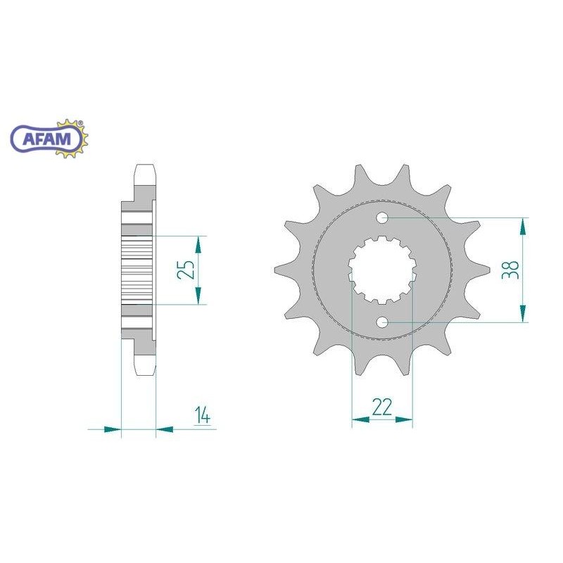 AFAM Zębatka przednia do łańcucha 530 kod 46602-14