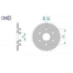 AFAM Zębatka tylna stalowa...