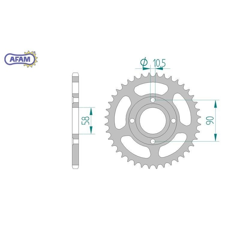 AFAM Zębatka tylna stalowa do łańcucha 520 kod 10214-35
