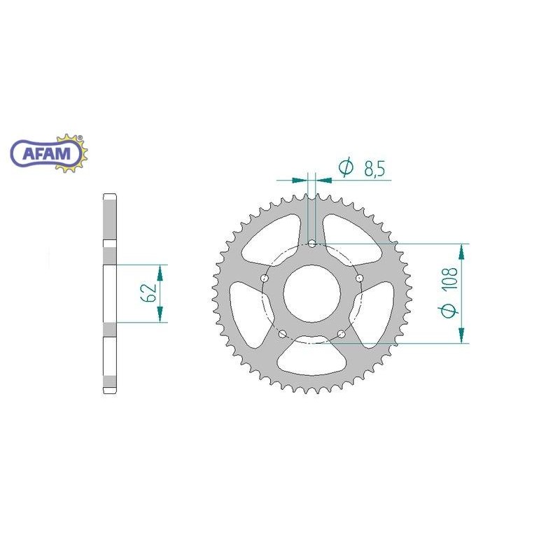 AFAM Zębatka tylna stalowa do łańcucha 420 kod 92122-52
