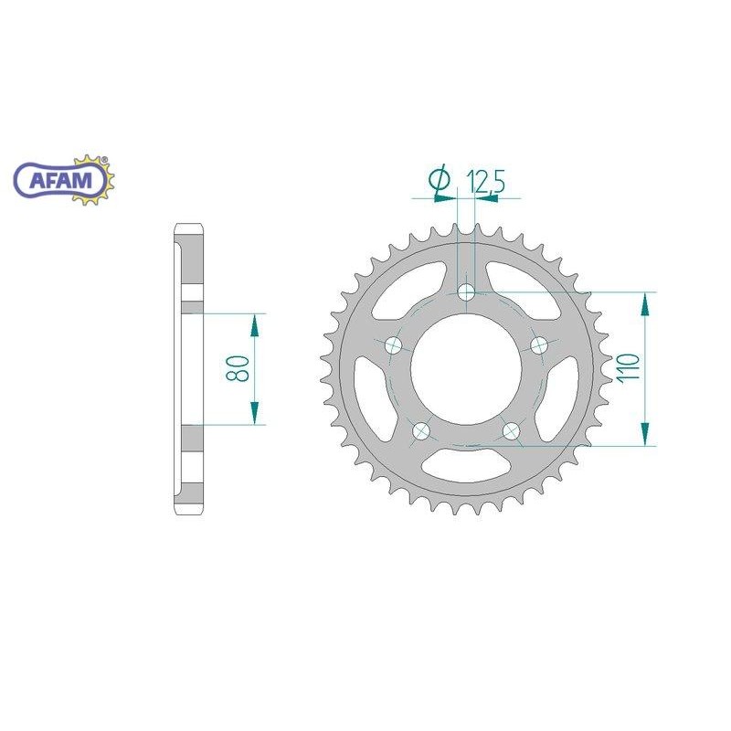 AFAM Zębatka tylna stalowa do łańcucha 530 kod 86600-48
