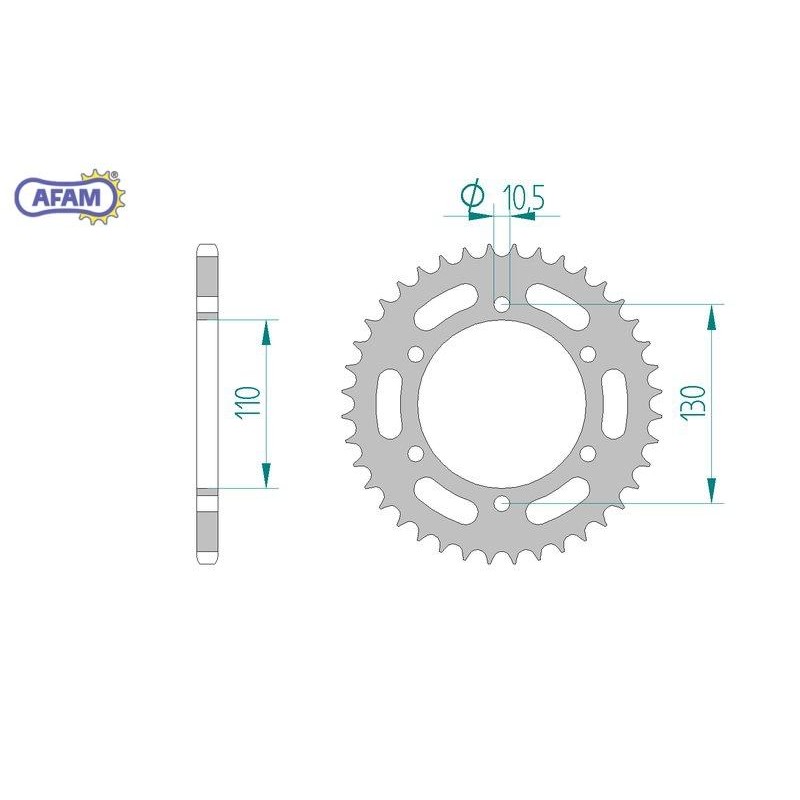 AFAM Zębatka tylna stalowa do łańcucha 520 kod 16500-43