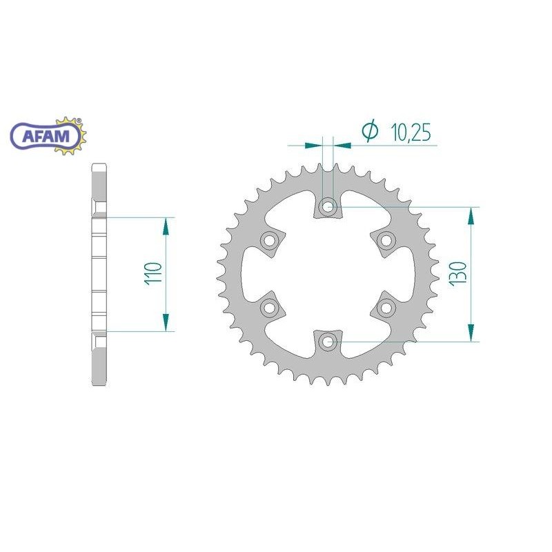AFAM Zębatka tylna stalowa do łańcucha 520 kod 95300-41