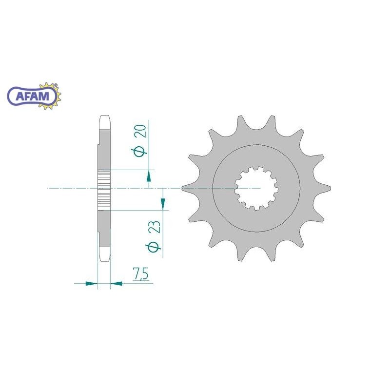 AFAM Zębatka przednia do łańcucha 520 kod 22401-15
