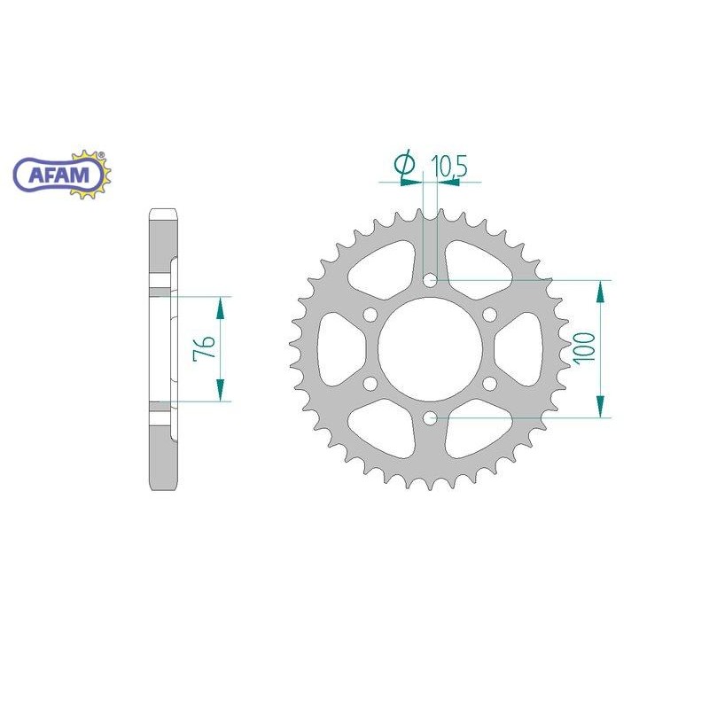 AFAM Zębatka tylna stalowa do łańcucha 530 kod 14902-52