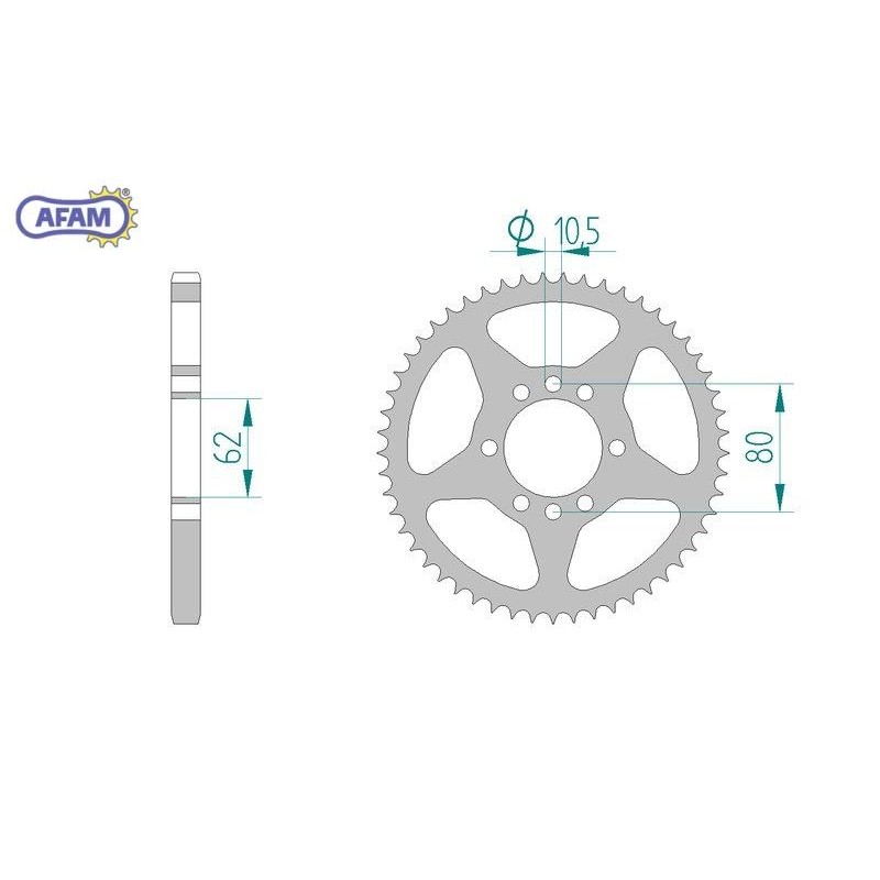 AFAM Zębatka tylna stalowa do łańcucha 428 kod 12204-53