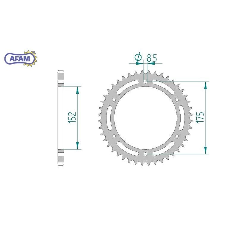 AFAM Zębatka tylna stalowa do łańcucha 520 kod 12301-43