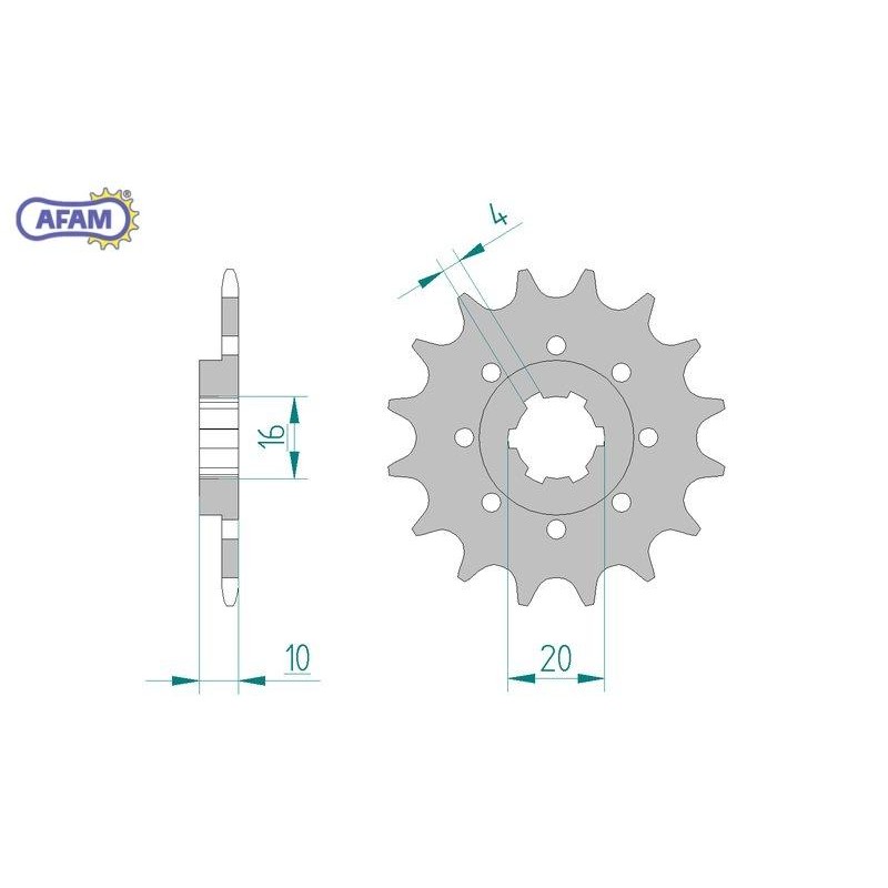 AFAM Zębatka przednia do łańcucha 415 kod 46205-18