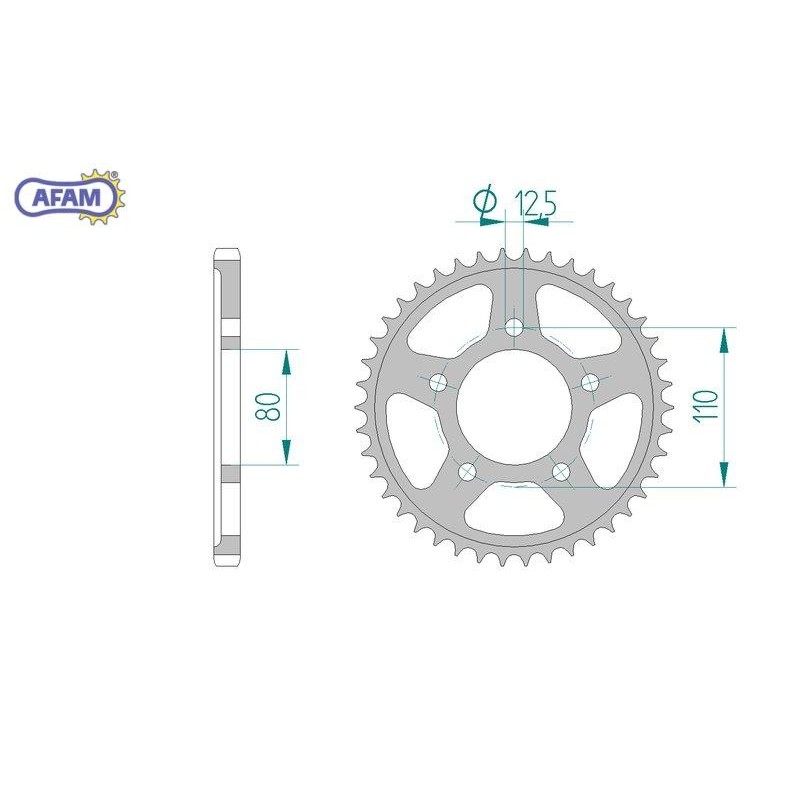 AFAM Zębatka tylna stalowa do łańcucha 525 kod 86604-42