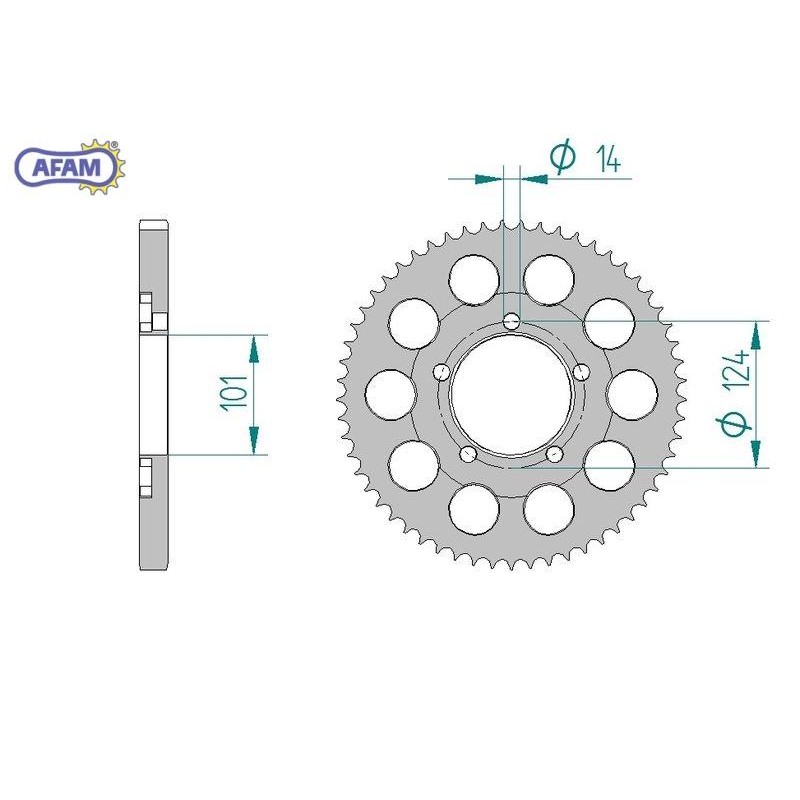 AFAM Zębatka tylna aluminiowa do łańcucha 525 kod 72801-42