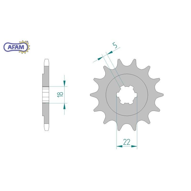 AFAM Zębatka przednia do łańcucha 520 SC kod 24201+13