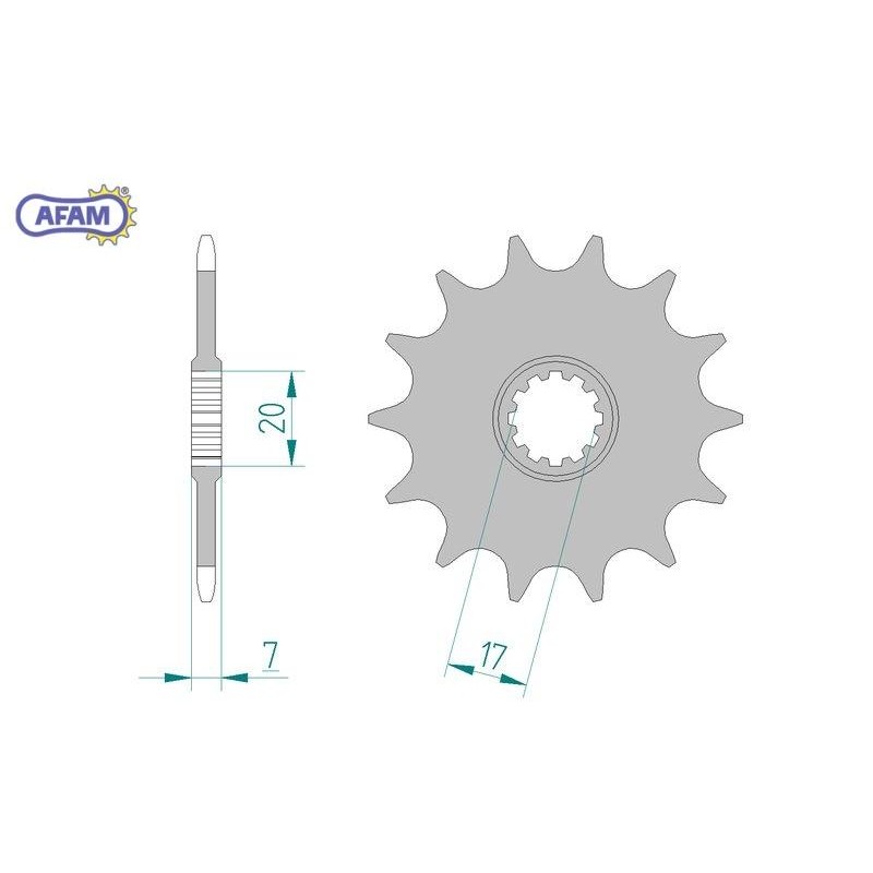 AFAM Zębatka przednia do łańcucha 415 kod 94107-14