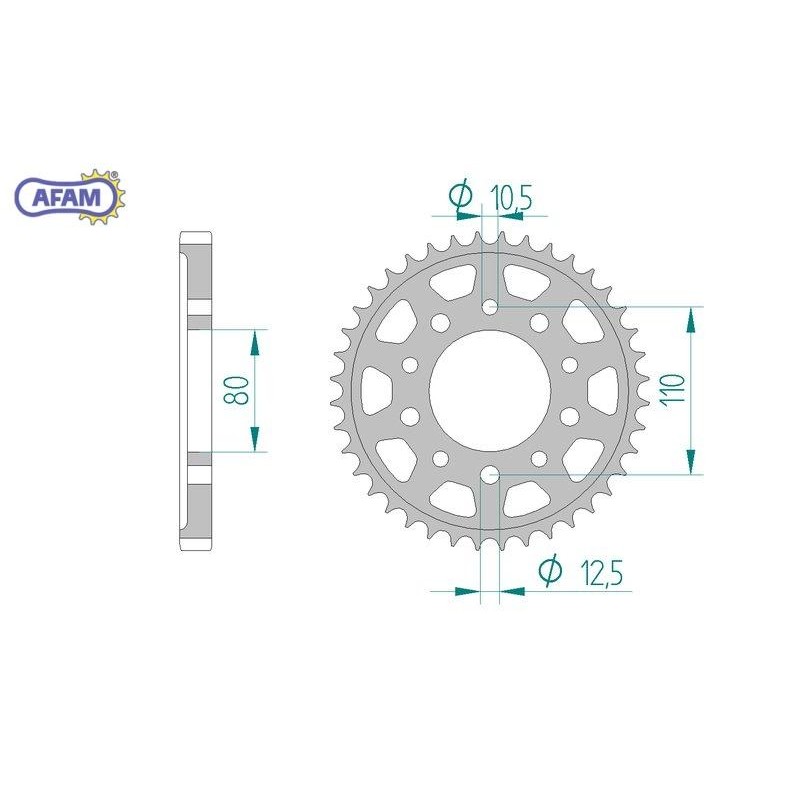AFAM Zębatka tylna stalowa do łańcucha 530 kod 10405-40