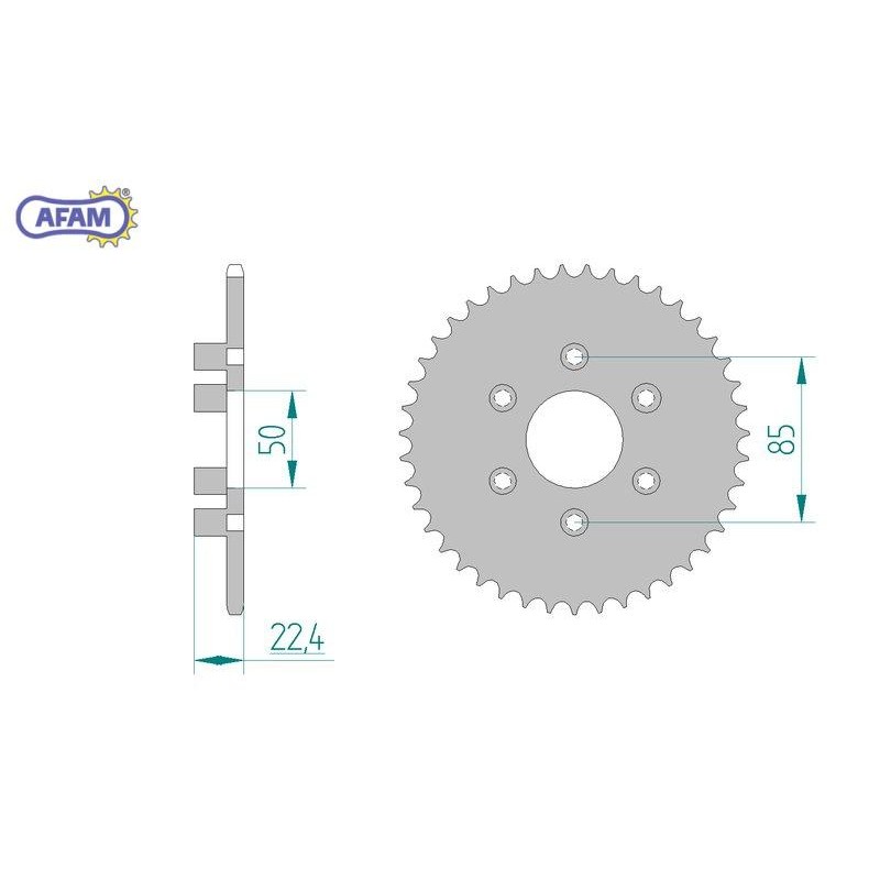 AFAM Zębatka tylna stalowa do łańcucha 415 kod 35102-46