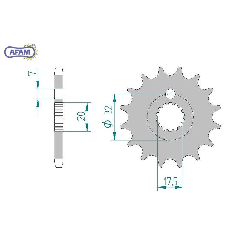 AFAM Zębatka przednia do łańcucha 428 kod 85200-16