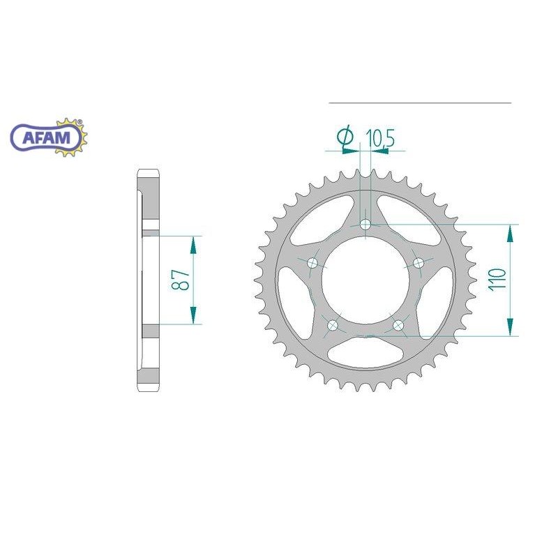 AFAM Zębatka tylna stalowa do łańcucha 530 kod 14601-47