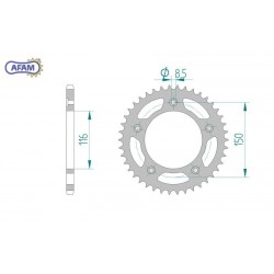 AFAM Zębatka tylna stalowa...