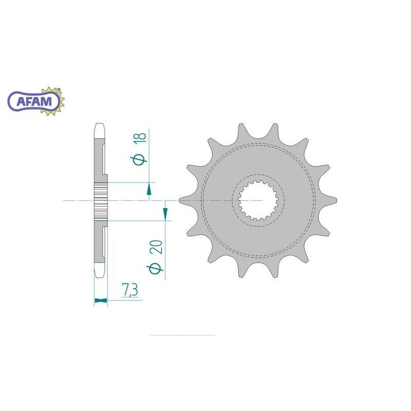 AFAM Zębatka przednia do łańcucha 520 kod 20206-14