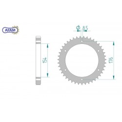 AFAM Zębatka tylna stalowa...
