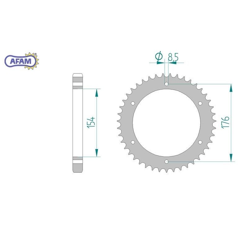 AFAM Zębatka tylna stalowa do łańcucha 530 kod 10607-43