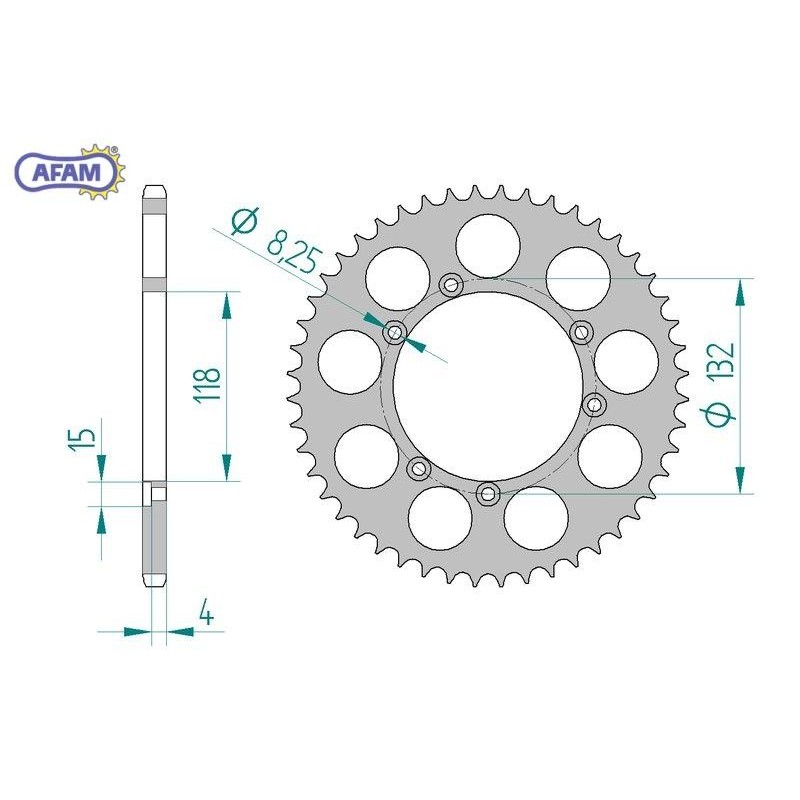 AFAM Zębatka tylna aluminiowa do łańcucha 520 kod 93321-48