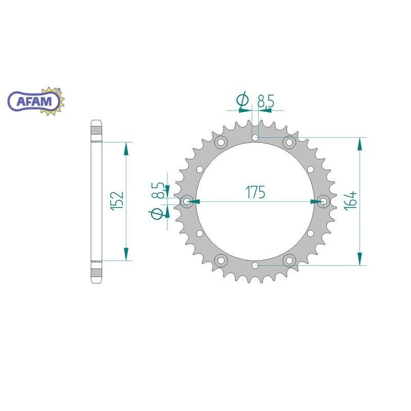 AFAM Zębatka tylna aluminiowa do łańcucha 520 kod 13500-40