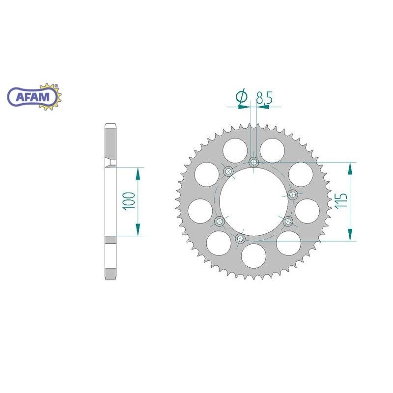 AFAM Zębatka tylna aluminiowa do łańcucha 428 kod 93111-56