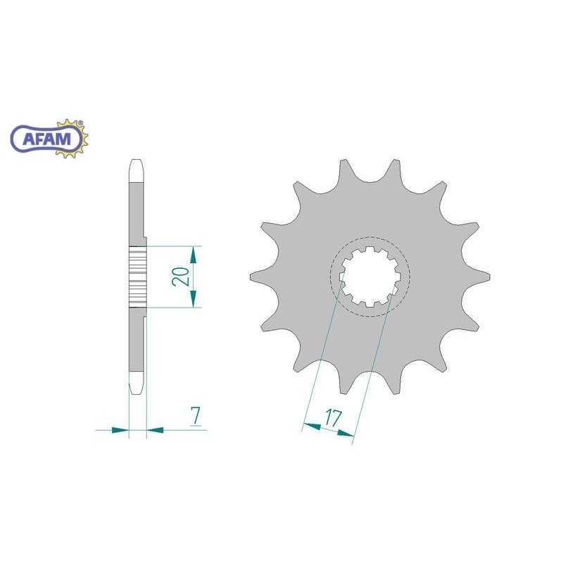 AFAM Zębatka przednia do łańcucha 420 kod 94109-12