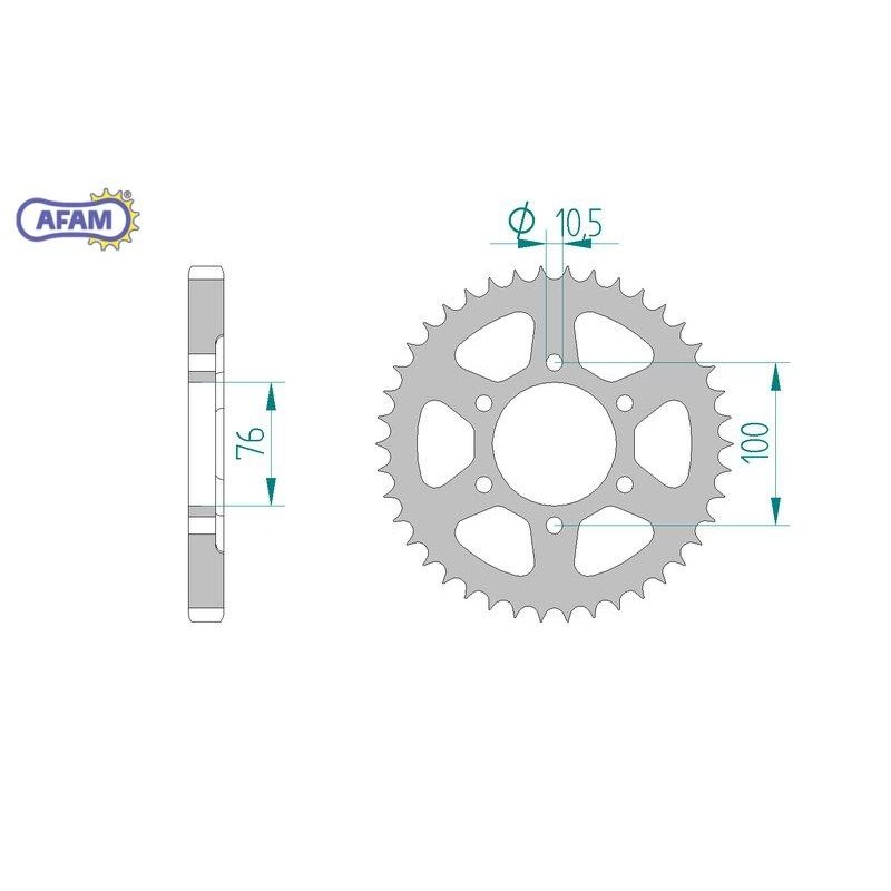 AFAM Zębatka tylna stalowa do łańcucha 532 kod 14901-52