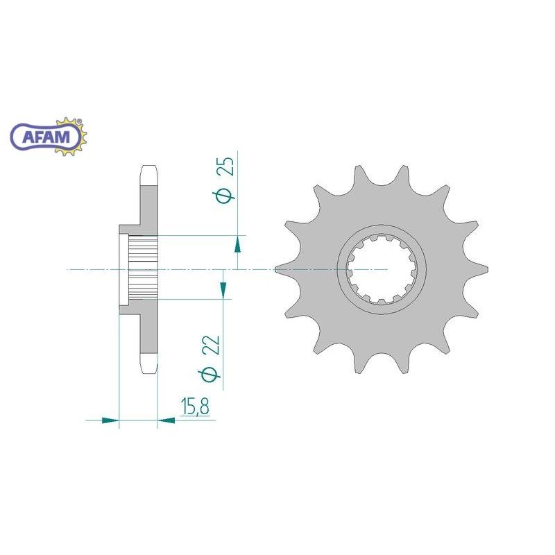 AFAM Zębatka przednia do łańcucha 525 kod 24508-15