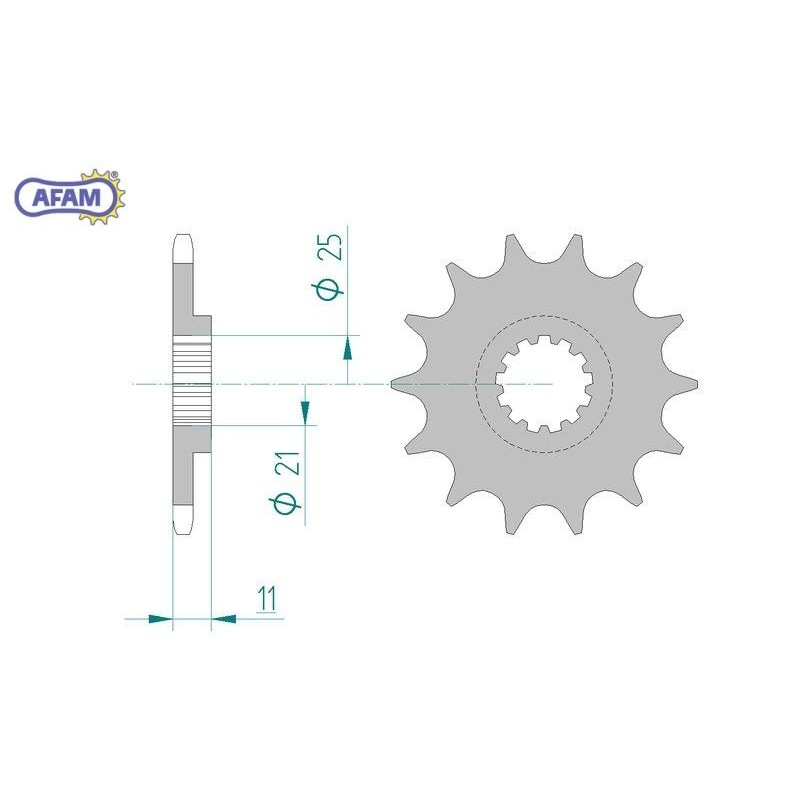 AFAM Zębatka przednia do łańcucha 520 kod 64500-15