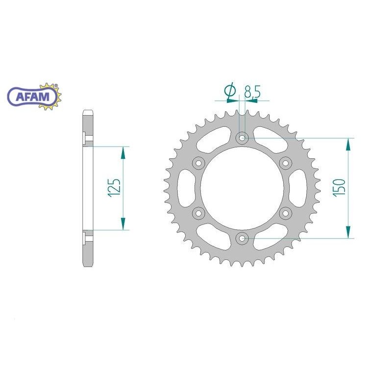 AFAM Zębatka tylna stalowa do łańcucha 520 kod 10320-48