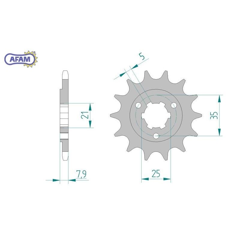 AFAM Zębatka przednia do łańcucha 520 kod 22503-16