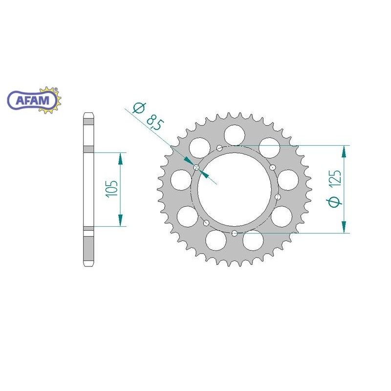 AFAM Zębatka tylna aluminiowa do łańcucha 520 kod 93323-42
