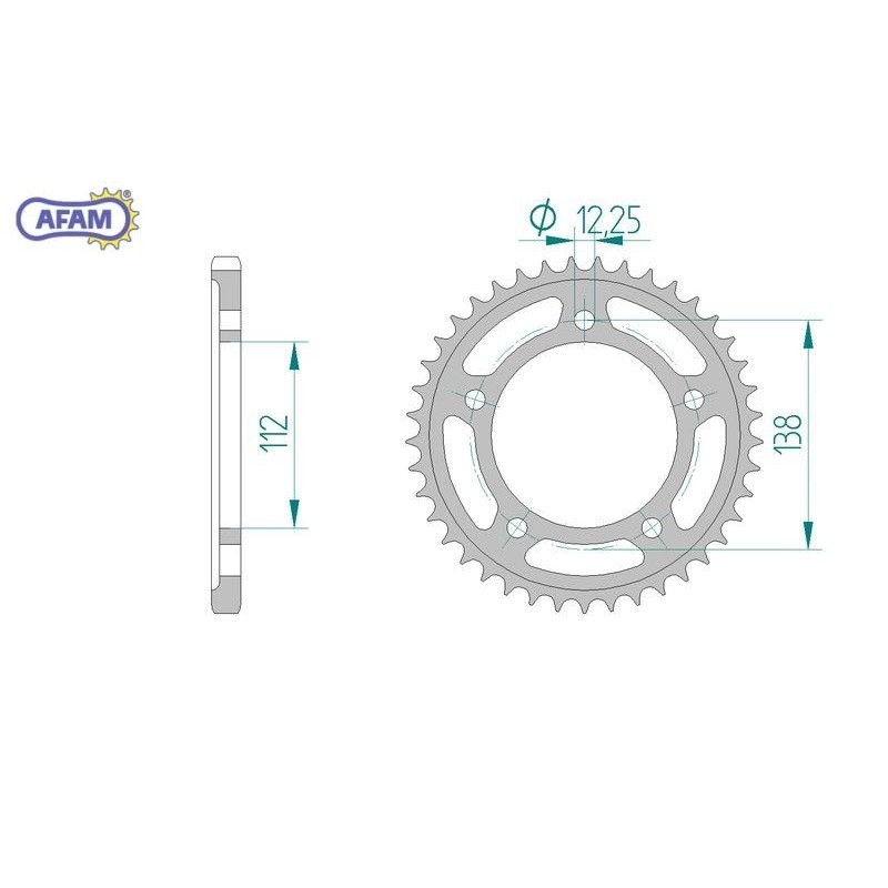 AFAM Zębatka tylna stalowa do łańcucha 525 kod 10613-47
