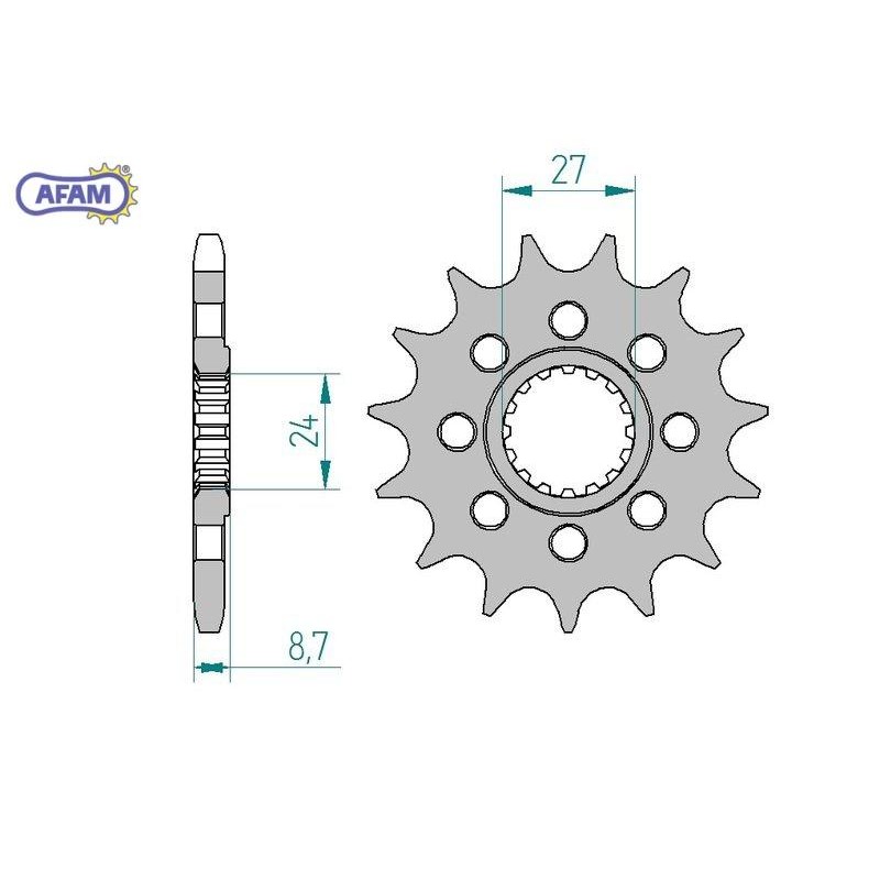 AFAM Zębatka przednia do łańcucha 525 kod 22901-16
