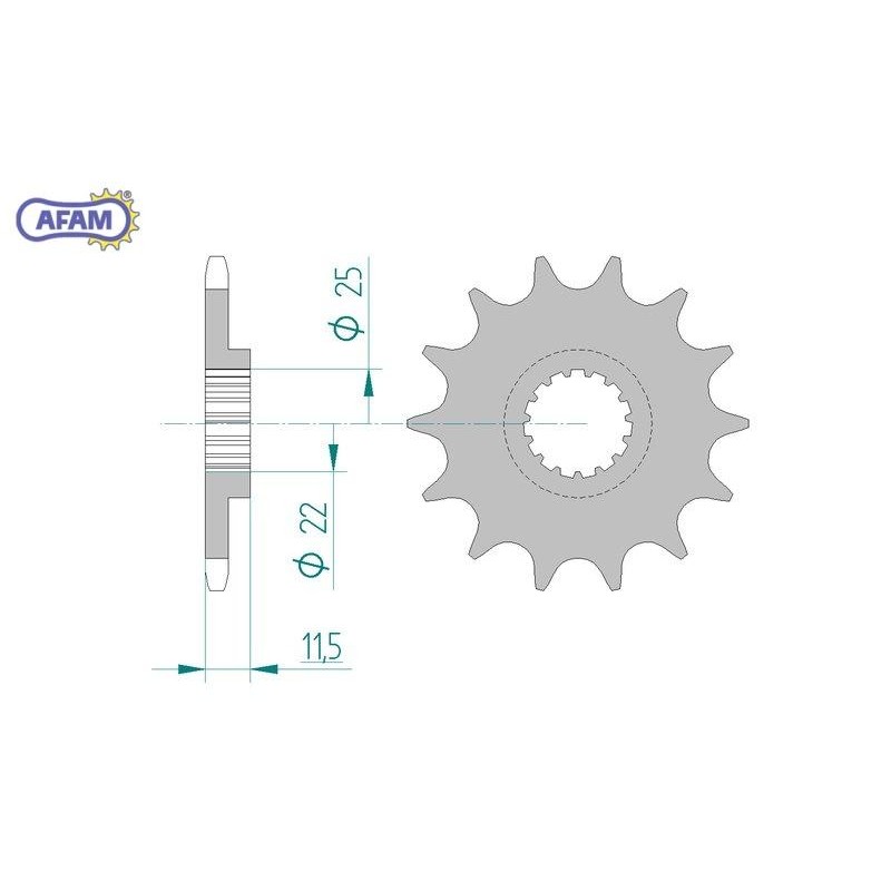 AFAM Zębatka przednia do łańcucha 520 kod 73303-17