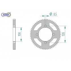 AFAM Zębatka tylna stalowa...