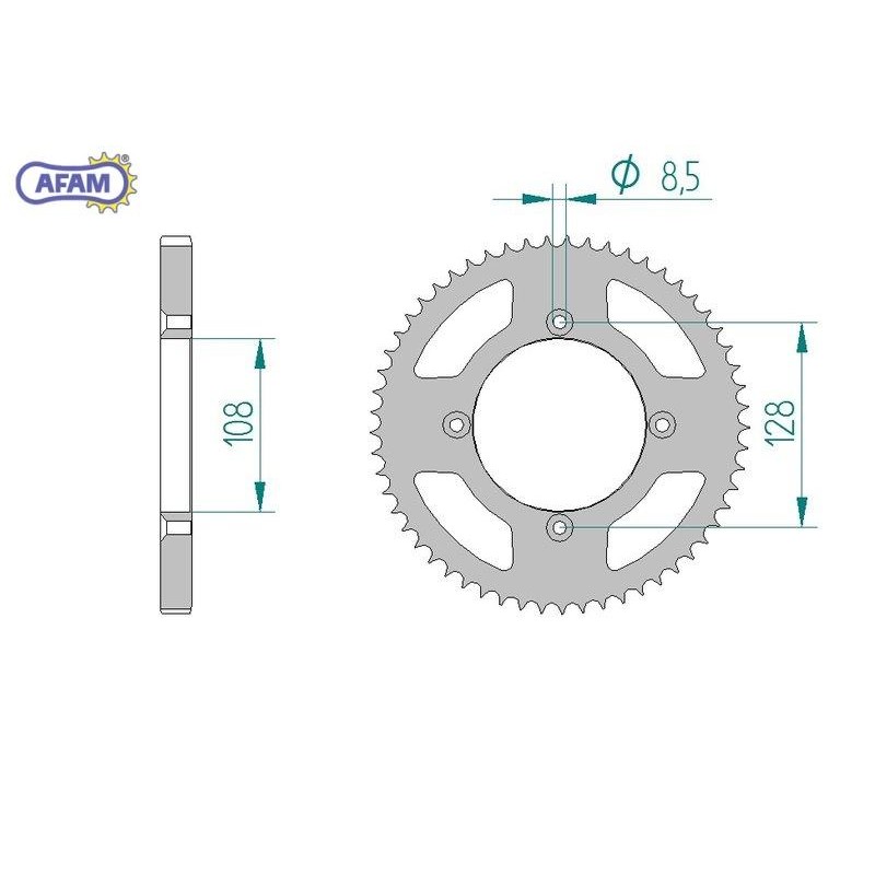 AFAM Zębatka tylna stalowa do łańcucha 428 kod 14216-57