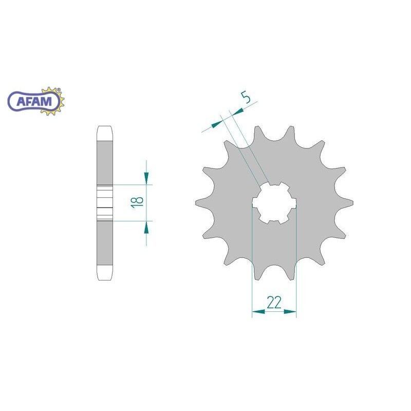 AFAM Zębatka przednia do łańcucha 530 kod 22501-15