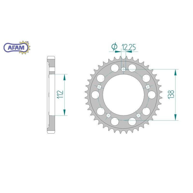 AFAM Zębatka tylna aluminiowa do łańcucha 530 kod 11508-43