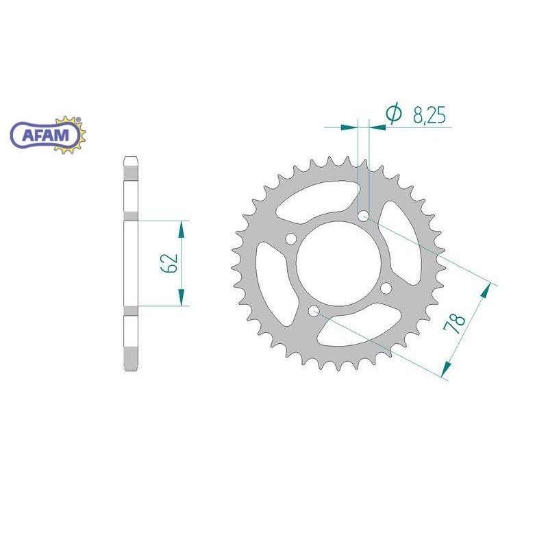 AFAM Zębatka tylna stalowa do łańcucha 420 kod 14112-37