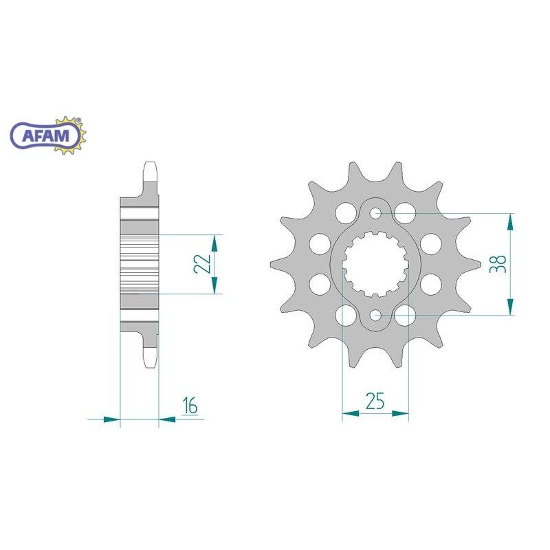 AFAM Zębatka przednia do łańcucha 520 kod 52611-15