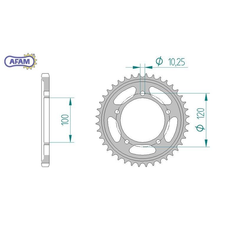 AFAM Zębatka tylna stalowa do łańcucha 525 kod 35802-44