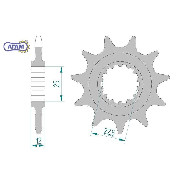 AFAM Zębatka przednia do łańcucha 520 kod 97200-09