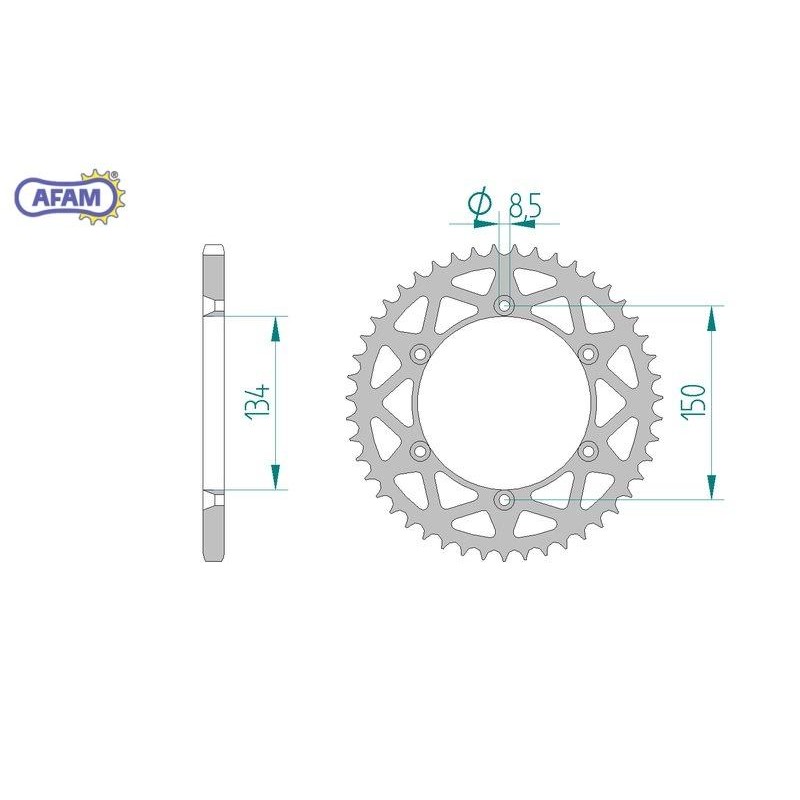 AFAM Zębatka tylna aluminiowa do łańcucha 520 S/C kod 17206+53