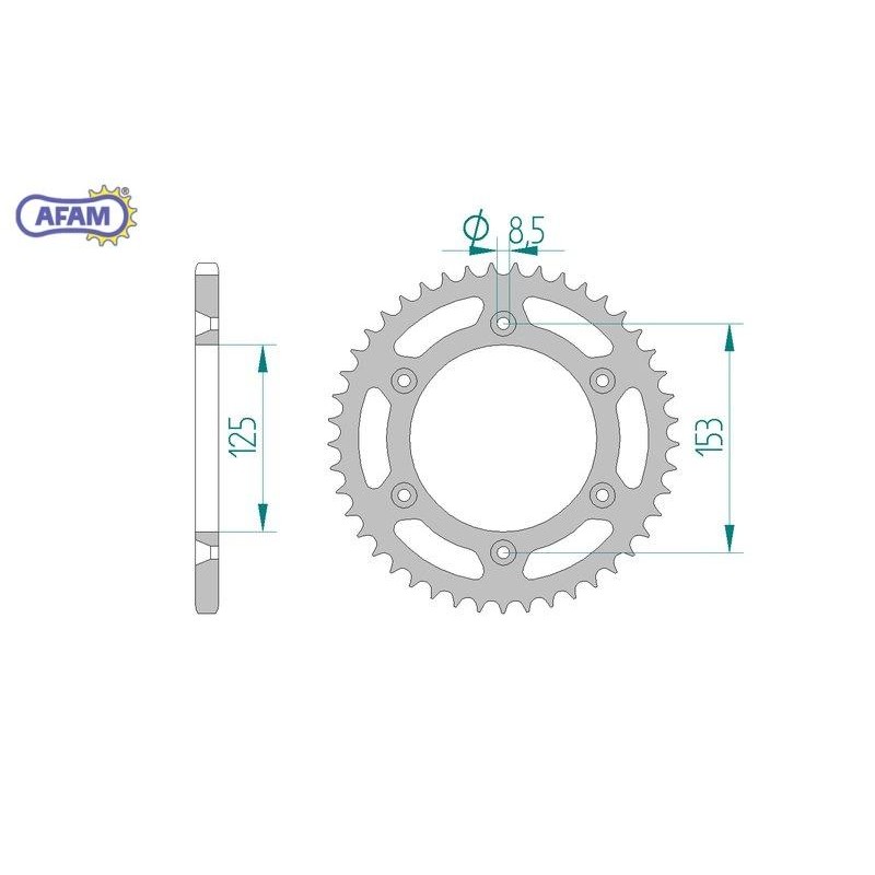 AFAM Zębatka tylna stalowa do łańcucha 520 S/C kod 10212SLK+49