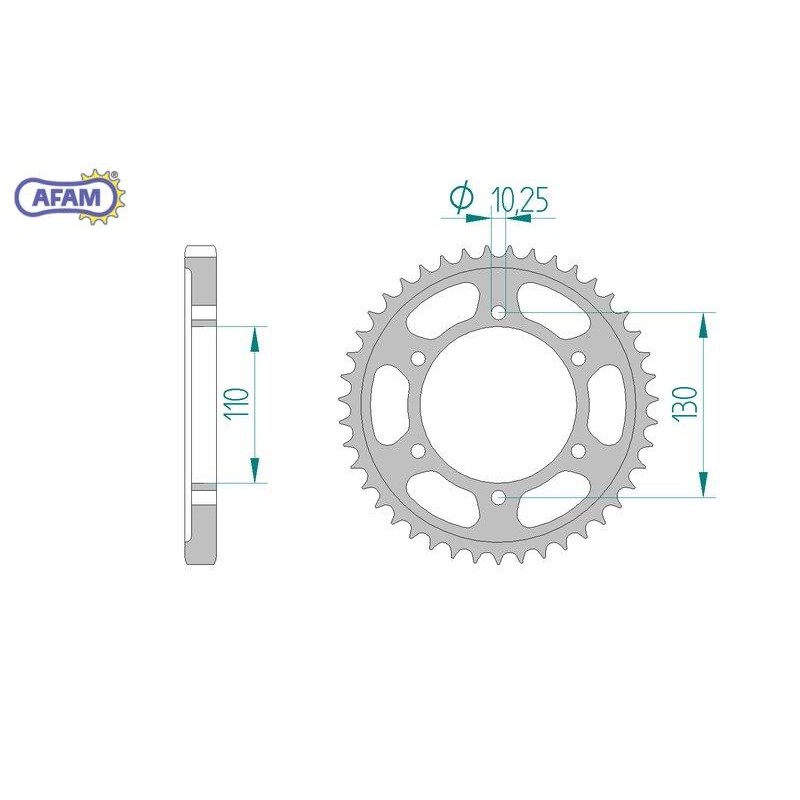 AFAM Zębatka tylna stalowa do łańcucha 530 kod 12813-44